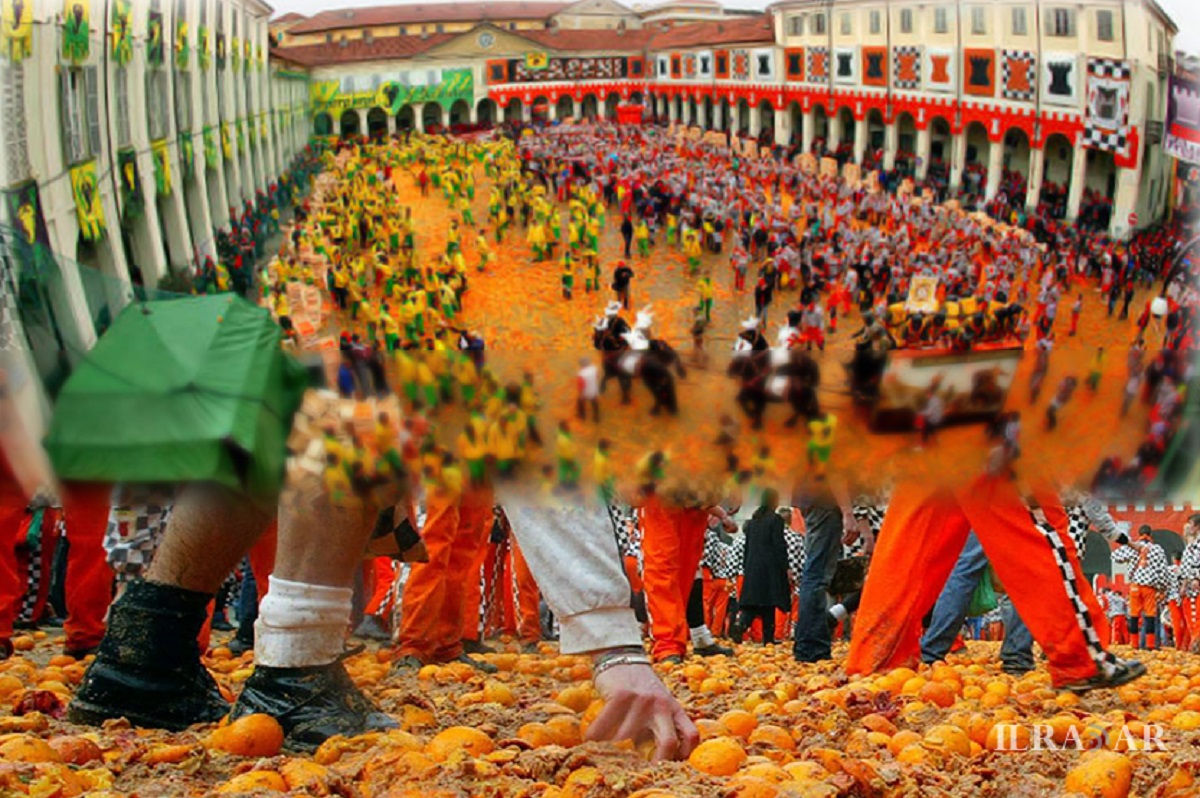 La battaglia delle arance al carnevale di Ivrea