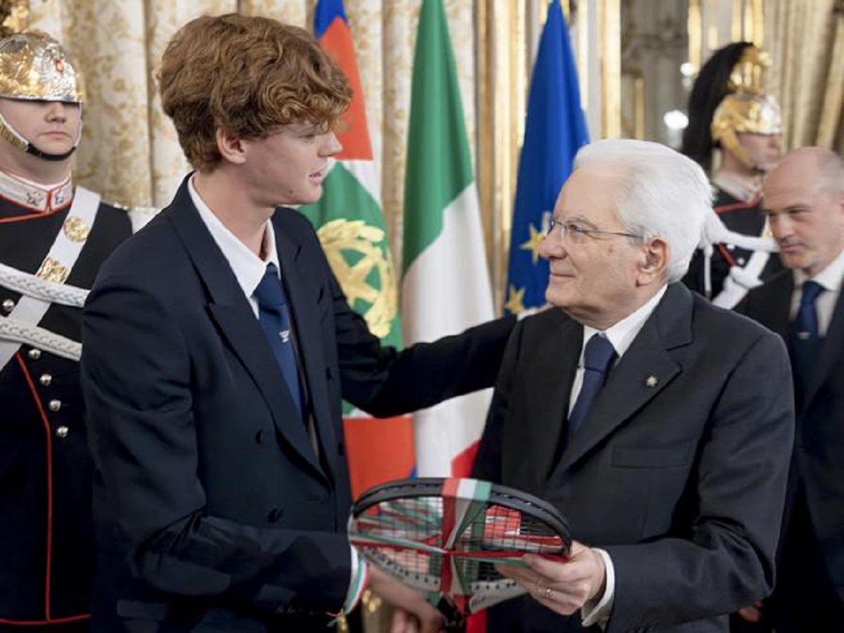 Jannik Sinner e il presidente Sergio Mattarella