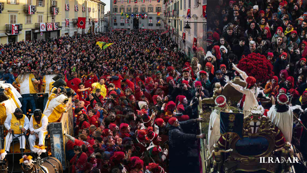 Vari momenti del Carnevale di Ivrea - Foto Luisa Romussi - Montaggio Il Radar